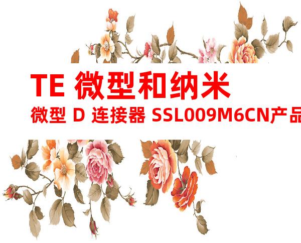 TE 微型和纳米微型 D 连接器 SSL009M6CN产品图纸